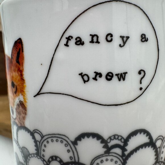 Dear Prudence for Urban Outfitters Fox Says Fancy a Brew Mug Animal Themed Mug F - Picture 3 of 10